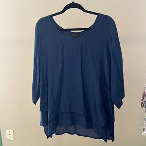 New with tags!  Dark blue shirt with pocket details.